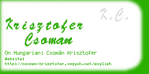 krisztofer csoman business card